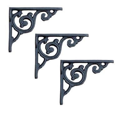 Imagem de kit 3 cantoneira ferro fundido original vintage 12x15 - BASE