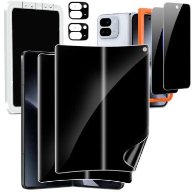 Imagem de Milomdoi [6 em 1] Protetor de tela de privacidade para Google Pixel 10 Pro Fold, pacote com 2 películas antiespião internas com 2 unidades de vidro temperado frontal + 2 acessórios protetores de lente
