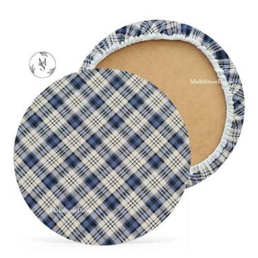 Imagem de KIT 04 Capa de Sousplat Xadrez Cinza - 35 cm - Várias Cores e Estampas