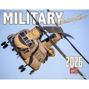 Imagem de Calendário de parede de helicópteros militares 2026 16 meses GG tamanho 35 x 56, calendário de helicóptero em tempo de guerra da The KING Company-Monster Calendars