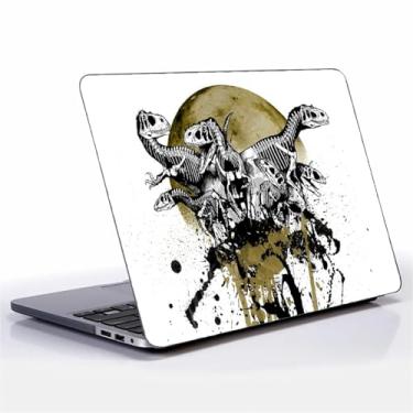 Imagem de FKBRCL4U Capa preta para MacBook Pro de 13 polegadas, estampa Five Dinosaurs on the Moon versão 2013-2015 Mac Pro Retina 13 A1425/A1502, capa rígida de plástico preta para computador