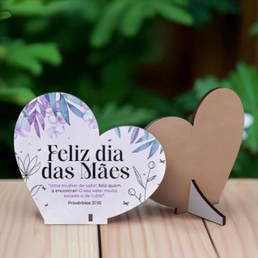 Imagem de Kit 10 Coração MDF Homenagem Especial para o Dia das Mães - Deliquadro