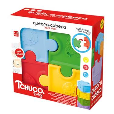 Imagem de Quebra-Cabeça Baby Tchuco Infantil em Vinil Atóxico, Brinquedo Educativo Didático para Bebês a Partir de 18 Meses