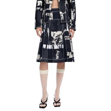 Imagem de Desigual Short feminino com saia de tecido, Preto, G