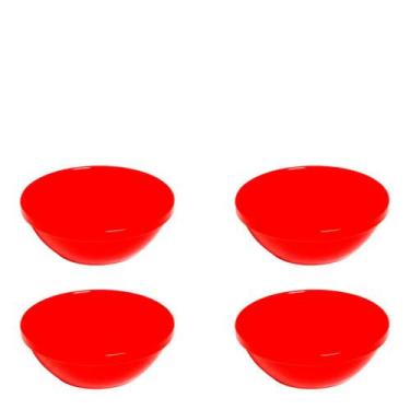 Imagem de Conjunto de Sopeiras Cheff 250ml 4 Peças Vermelho em Polipropileno VEM