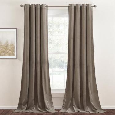 Imagem de Cortina StangH Taupe Velvet 244cm Super Soft 2 painéis 52x244cm