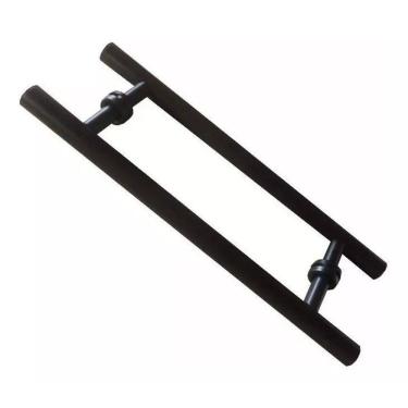 Imagem de Puxador Para Portas Madeira / Vidro Tubular Preto - 60 Cm