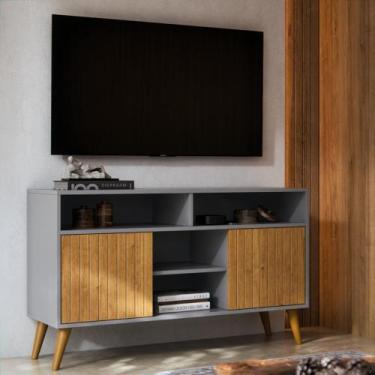 Imagem de Rack Intense 4 Nichos P/ Tv 32 Polegadas Pés Retrô Sala Decoração Home