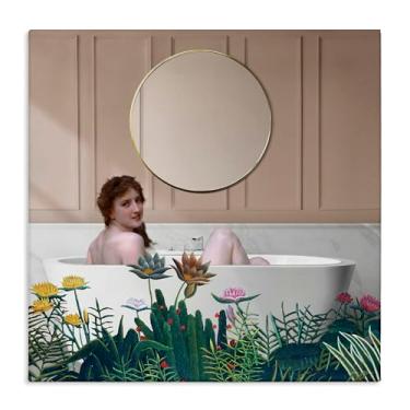 Imagem de Stupell Industries Design de arte de parede em tela vintage Lady in Bath por Seven Trees Design, 43 x 43 cm