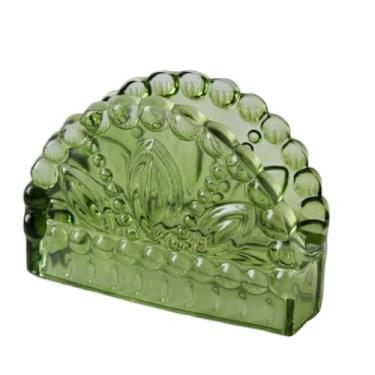 Imagem de Porta-guardanapos de vidro de cristal – elegante clipe de toalha de papel de mesa para hotéis e restaurantes ocidentais (laranja, verde, rosa)