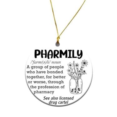 Imagem de MEDROC Enfeite de Natal Farmacêutico 2024 - Cerâmica Redonda 7,6 cm, Presentes de Apreciação da Semana Tecnológica da Farmácia para Mulheres e Homens, Presente de Agradecimento para Equipes de