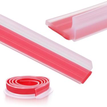 Imagem de Barragem de proteção de água de limite de chuveiro, barreira de chuveiro de silicone autoadesivo, vedação inferior para banheiro e cozinha, chuveiro de vidro, tira de porta, separação seca e molhada