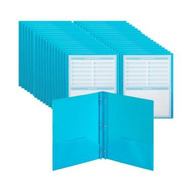 Imagem de Mr. Pen - Pastas de plástico com bolso frontal transparente, 5 peças, cores pastel, pastas de arquivo com fixadores para documentos