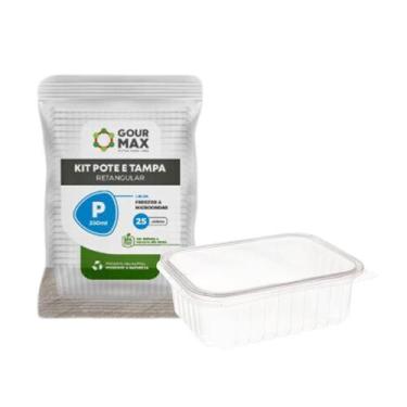 Imagem de Kit Potes Descartáveis Marmita Freezer Microondas 350ml 24un - Gourmax