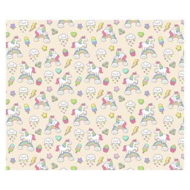 Imagem de Papel de Parede Adesivo Infantil Unicórnios Quarto Menina - 701pcm - A