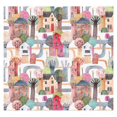 Imagem de Papel de Parede Adesivo Infantil Cidade Casas Quarto Criança - 669pcp 