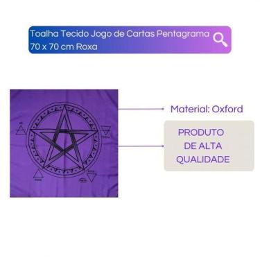 Imagem de Toalha Tecido Jogo De Cartas Pentagrama 70 X 70 Cm Roxa - Meta Atacado