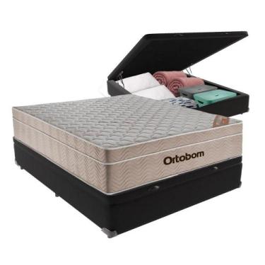 Imagem de Cama Box + Colchão Casal Ortobom Airtech Spring 138x188 Cor:preto