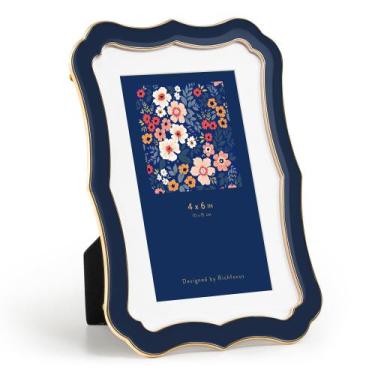 Imagem de Porta-retratos RICHFOCUS 4x6 esmaltado com vidro temperado HD azul mar