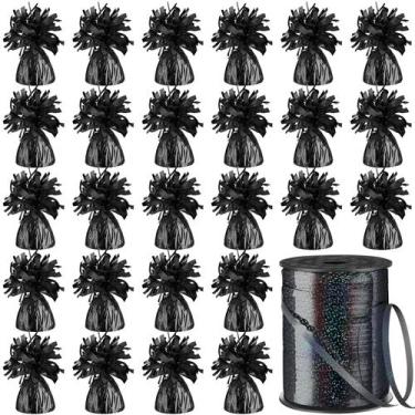 Imagem de Conjunto de pesos de balão e fitas Yunsailing Black (24 unidades)