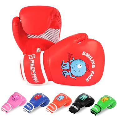Imagem de SAEEPABUL Luvas de boxe infantis para meninos e meninas, luvas de boxe para crianças de 3 a 15 anos, luvas de treinamento de boxe juvenil, luvas de pancadas infantis para saco de pancada, kickboxing