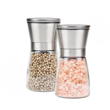 Imagem de KIT 2 Moedor De Sal e Pimenta Inox - Moe Sal Grosso e Pimenta do Reino Para Cozinha Churrasco Portátil