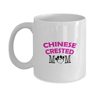 Imagem de Caneca divertida de crista chinesa para casal – pai de crista chinês – mãe de crista chinesa – presentes para amantes de crista chinesa – ideia exclusiva de presentes de cerâmica (Mom)
