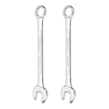 Imagem de HARFINGTON 2 peças de chave inglesa métrica de 17 mm, caixa de 12 pontos e chave inglesa de extremidade dupla de aço zincado de extremidade aberta para conserto de móveis de tubos automotivos, faça