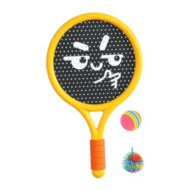 Imagem de Dynwave Conjunto de bolas de remo e pula-pula, raquete, brinquedos portáteis para atividades ao ar livre, jogo esportivo para parque, crianças, adultos, Amarelo