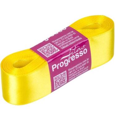Imagem de Fita de Cetim Nº07 30mm Progresso com 10 Mts CF007 COR, 763 Amarelo Ge