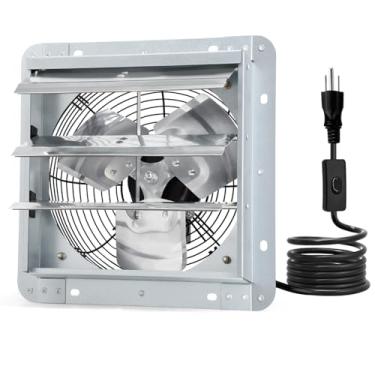 Imagem de Criditpid Exaustor De Veneziana De 14 Polegadas Atualizado, 1088 Cfm, Ventilador De Ventilação De Parede Com Interruptor Liga/Desliga Para Sótão, Estufa, Garagem, Galinheiro, Frontão, Galpão, Porão