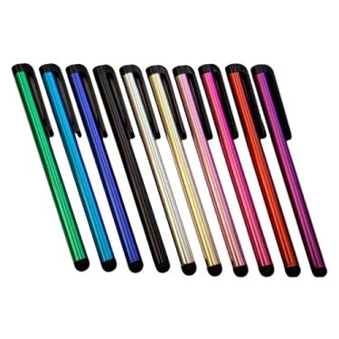 Imagem de HaawStez Caneta Stylus Stylus de metal pequena universal para smartphone, tablet, iOS/Android, dispositivos celulares com tela sensível ao toque (multicolorida, 10 peças)
