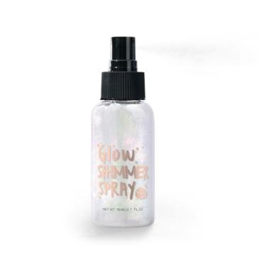 Imagem de Spray de glitter corporal, spray de brilho corporal, secagem rápida, brilho corporal, brilho brilhante de longa duração para mulheres negras e homens para festa, concerto, 2,6 ml (branco prata)