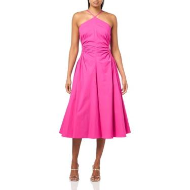 Imagem de Trina Turk Vestido midi de algodão feminino, Rosa Trina, 44