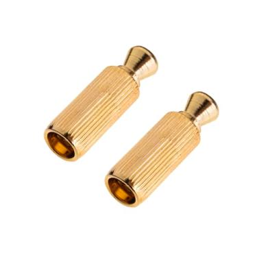 Imagem de DIAO79NI Parafusos e âncoras de ponte Tremolo de travamento duplo, peças de reposição de liga de ferro resistente para Floyd Rose, pacote com 2 (dourado)