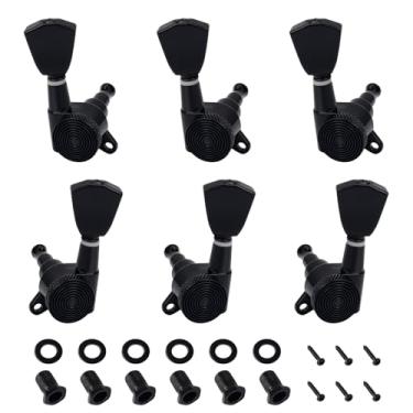 Imagem de Banworks 3L3R Cavilhas de afinação de guitarra seladas com proporção 16:1, etiquetas de fixação de 45 graus para guitarra acústica elétrica Les Paul LP SG, 6 peças, botão tulipa preta JT/ZSJXQ-03