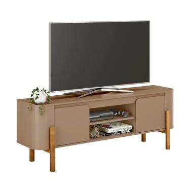 Imagem de Rack Camburi Sala Tv até 65 Polegadas com Pés Madeira Maciça Fendi