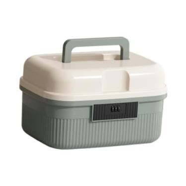 Imagem de Bothyi Caixa de armazenamento com fechadura com combinação de código, segurança conveniente, portátil para armazenar documentos, carro, dormitório, casa, Luz Verde