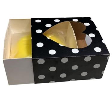 Imagem de Caixas 8x8x3 Gaveta Visor Vazado ou Sem Visor Para Sabonete,Presente,Aniversário,Dia Das Mães,Namorado,Natal,Páscoa (50,POÁ 8X8 VISO VAZADO CORAÇÃO)