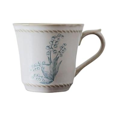 Imagem de Caneca de café de cerâmica Caneca de cerâmica vintage Lily of the Valley para café, uso doméstico e no escritório, para chá, cacau, leite