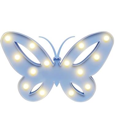 Imagem de Vicila Letreiro de luzes de borboleta, luzes noturnas em forma de borboleta operadas por bateria, luminária de mesa para crianças, bebê, criança, presente de menina, quarto de bebê, decoração de
