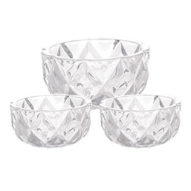 Imagem de Conjunto Diamond Lyor Cristal Centro De Mesa 18cm Bowls 11cm