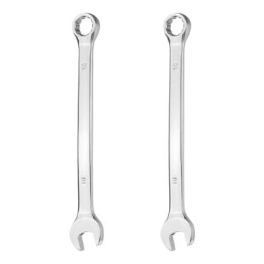 Imagem de HARFINGTON 2 peças chave de combinação 10 mm caixa métrica de 12 pontos e extremidade aberta 45# ferramenta chave inglesa de extremidade dupla de aço carbono para reparo de móveis de tubos automotivos