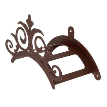 Imagem de Suporte de enrolar mangueira de jardim quintal suporte fixo na parede em aço modelo Classico(Marron)