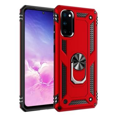 Imagem de SORAKA Capa para Samsung Galaxy S20 com suporte para anel Capa Slim Fit de TPU macio Capa Samsung Galaxy S20 5G com placa de metal para suporte magnético de telefone para carro