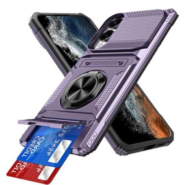 Imagem de MEMAXELUS Capa carteira para Samsung Galaxy S25 FE com suporte para cartão, [loja 2 cartões] Anel de 360° suporte de corpo inteiro, resistente, à prova de choque, capa protetora para celular para