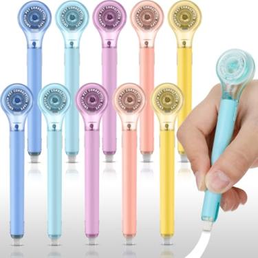 Imagem de Gersoniel Pacote com 10 canetas de correção, fita de tinta corretiva, proteção push-pull, aplicador fácil de usar para material de escritório escolar, 0,5 x 236 polegadas (cores de sobremesa)