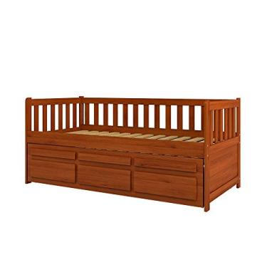 Imagem de Bicama Solteiro 3 Gavetas Castanho Claro - Saraiva