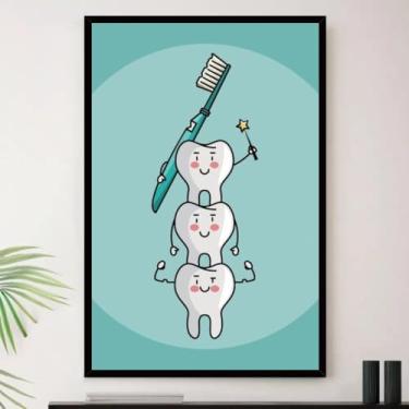 Imagem de Genérico, Quadro Consultorio Dentista Infantil Decorativo A4 23x33cm