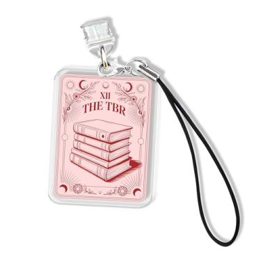 Imagem de Berloques Kindle da TBR, berloque de plugue de poeira de 3,5 cm Bookish, clube do livro, leitor de livros, leitor, porta de carregamento Kindle Lightning/tipo C com alça acessórios de material